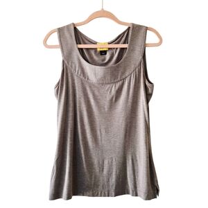 St. John SPA Stretchy Jersey Knit Tank Top Tan Gray Small